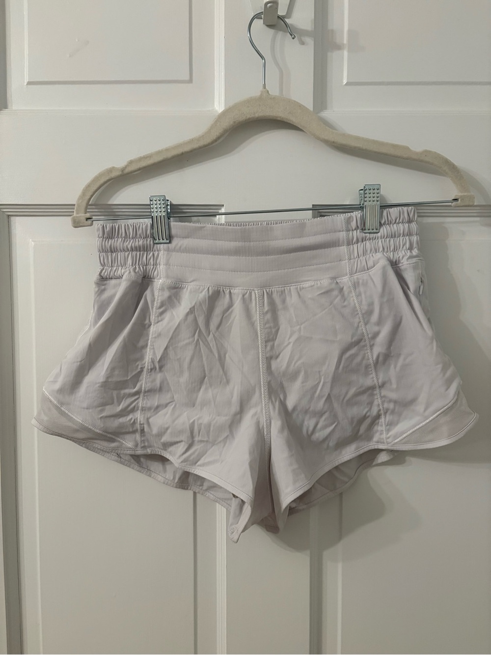 lululemon white High-Waist Running Shorts